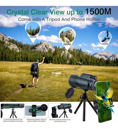 Telescopio Monocular con Soporte para Movil - Eagle™