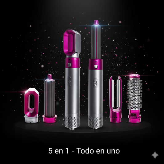 Cepillo Secador de Cabello 5 en 1 tipo Dyson - Peina, Seca, Riza y Moldea con Estilo